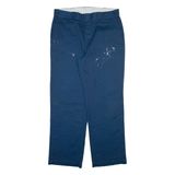 DICKIES Mens Trousers Blue Regular Straight W36 L32