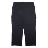 ZARA Cargo Mens Trousers Black Relaxed Straight W35 L27