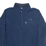 THE NORTH FACE Mens Fleece Blue 1/4 Zip Tight Knit L