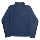 THE NORTH FACE Mens Fleece Blue 1/4 Zip Tight Knit L