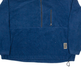 TIMBERLAND Mens Fleece Blue 1/4 Zip Tight Knit 2XL