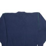 TOMMY HILFIGER Mens Jumper Blue V-Neck Tight Knit L