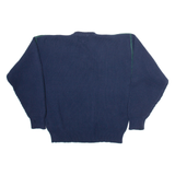 TOMMY HILFIGER Mens Jumper Blue V-Neck Tight Knit L