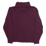 CHAPS Mens Jumper Maroon Button Neck Tight Knit XL