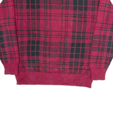 NAUTICA Mens Heavy Knit Jumper Red Check Tight Knit M