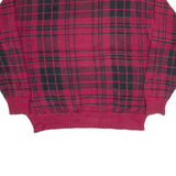 NAUTICA Mens Heavy Knit Jumper Red Check Tight Knit M