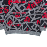 SWEET BABY JANE Womens Patterned Jumper Grey Crazy Pattern Tight Knit M