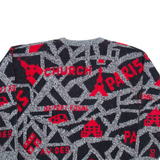 SWEET BABY JANE Womens Patterned Jumper Grey Crazy Pattern Tight Knit M