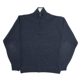 NAUTICA Mens Jumper Black 1/4 Zip Tight Knit L