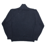 NAUTICA Mens Jumper Black 1/4 Zip Tight Knit L