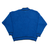 CYNTHIA Womens Patterned Jumper Blue Floral Tight Knit 2XL