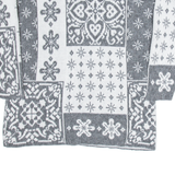 NEEDLE & YARN Womens Patterned Jumper Grey Crazy Pattern Tight Knit L