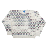 TOWNCRAFT Mens Patterned Jumper Beige Geometric Tight Knit L