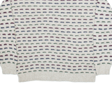 TOWNCRAFT Mens Patterned Jumper Beige Geometric Tight Knit L