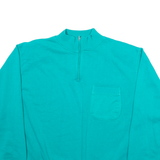 DIVERSITY Womens Jumper Green 1/4 Zip Tight Knit L