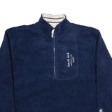 DISNEY Donald Duck Mens Fleece Blue 1/2 Zip Tight Knit M