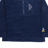 DISNEY Donald Duck Mens Fleece Blue 1/2 Zip Tight Knit M