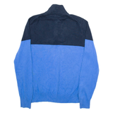 TOMMY HILFIGER Mens Jumper Blue 1/4 Zip Tight Knit M