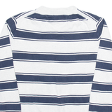 TOMMY HILFIGER Mens Patterned Jumper White Striped V-Neck Tight Knit M