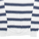 TOMMY HILFIGER Mens Patterned Jumper White Striped V-Neck Tight Knit M