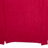 CHAPS Mens Jumper Red Cable Knit L