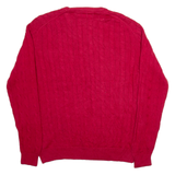 CHAPS Mens Jumper Red Cable Knit L