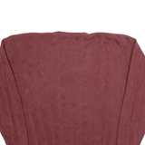 CHAPS RALPH LAUREN Mens Patterned Jumper Maroon Herringbone Tight Knit M