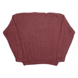 CHAPS RALPH LAUREN Mens Patterned Jumper Maroon Herringbone Tight Knit M