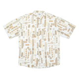 RINGO SPORT Mens Hawaiian Shirt White Crazy Pattern XL