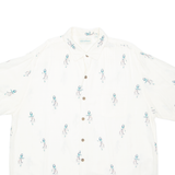 CARIBBEAN Mens Hawaiian Shirt White Crazy Pattern XL