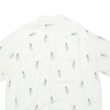CARIBBEAN Mens Hawaiian Shirt White Crazy Pattern XL