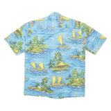 ROYAL CREATIONS Mens Hawaiian Shirt Blue Crazy Pattern M