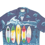 PARADISE FOUND Mens Hawaiian Shirt Blue Crazy Pattern L