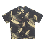 AUREUS Mens Hawaiian Shirt Black Crazy Pattern S