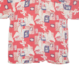 PRESWICK & MOORE Mens Hawaiian Shirt Red Crazy Pattern L