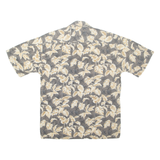ST JOHN'S BAY Mens Hawaiian Shirt Grey Floral M
