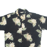 HULA HULA Mens Hawaiian Shirt Black Floral L