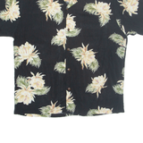 HULA HULA Mens Hawaiian Shirt Black Floral L