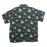 KNIGHTSBRIDGE Mens Hawaiian Shirt Black Floral XL