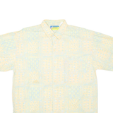 BEACHCLUB Mens Hawaiian Shirt Yellow Crazy Pattern M