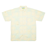 BEACHCLUB Mens Hawaiian Shirt Yellow Crazy Pattern M