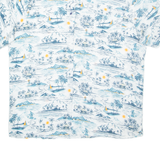 CHAPS Mens Hawaiian Shirt White Crazy Pattern XL