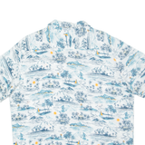 CHAPS Mens Hawaiian Shirt White Crazy Pattern XL