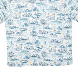 CHAPS Mens Hawaiian Shirt White Crazy Pattern XL