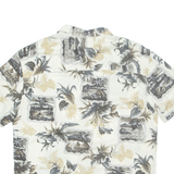 ISLAND SHORES Mens Hawaiian Shirt Beige Crazy Pattern XL