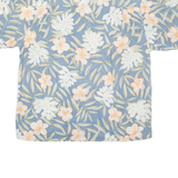 OP Mens Hawaiian Shirt Blue Floral L