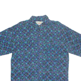 BLUEPRINT LABEL Mens Hawaiian Shirt Blue 90s Floral M