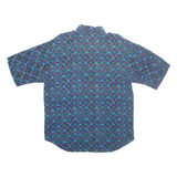 BLUEPRINT LABEL Mens Hawaiian Shirt Blue 90s Floral M