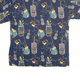 NATURAL ISSUE Mens Hawaiian Shirt Blue Crazy Pattern L