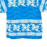 BLUE SEA Mens Hawaiian Shirt Blue Crazy Pattern L